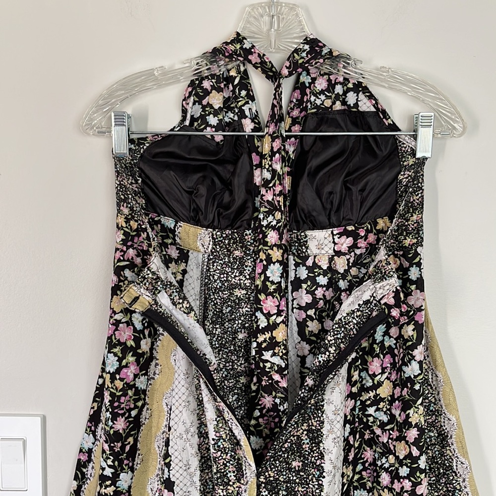 Floral Striped Halter Neck Maxi Dress XS/S - Picture 6 of 15